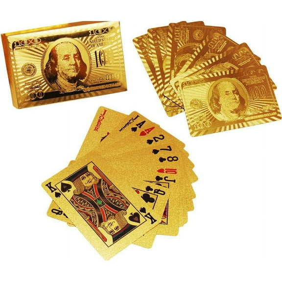 Msgh Gold Plated Poker Playing Cards For Adult | Set Of 3 - 54 Pcs Playing Cards With Gold Foil Plating | Use For Party & Game With Much Better Look | Plastic Playing Cards