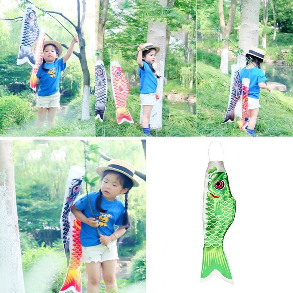 Unionm Japanese Carp Streamer Flag Windsock Fish Flag Kite 鯉のぼり Koinobori  Wind Streamers for Japaness Children's Day Home Yard Outdoors Hanging