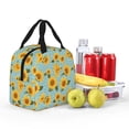 thumbnail image 4 of Disketp White Polka Dot Sunflower Lunch Bag for Women Men, Leakproof Thermal Cooler Sack Food Handbags Case High Capacity forTravel Work School Picnic, 4 of 5