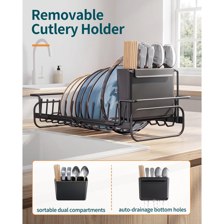 Kitsure Expandable Over-Sink Dish Drying Rack, Black photo 6