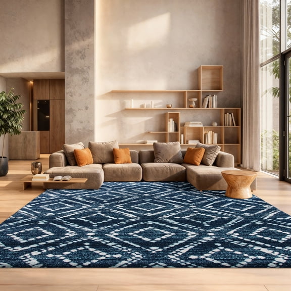 Safavieh Adirondack Lecia Geometric Area Rug, Navy/Ivory, 5'1" x 7'6"