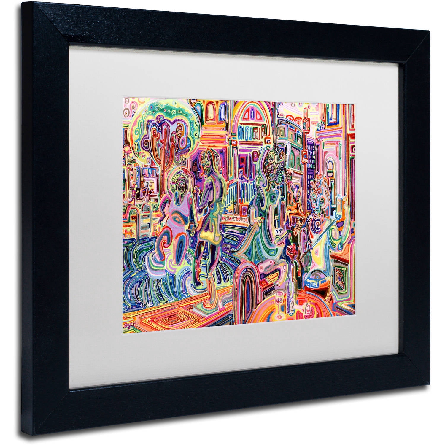 Trademark Fine Art "Cells" Canvas Art by Josh Byer, White Matte, Black Frame