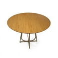 thumbnail image 3 of Herval 5 Piece Wood and Metal Round Dining Set w/ Upholstered Chairs in Brown, 3 of 7