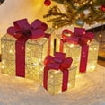 thumbnail image 4 of Vikakiooze Lighted Gift Boxes Christmas Light Up Gift Boxes For Christmas Decorations Three Different Size Of Gift Box Decor With LED Color Changing And Flash String Lights Xmas Indoor Christmas Gifts, 4 of 7