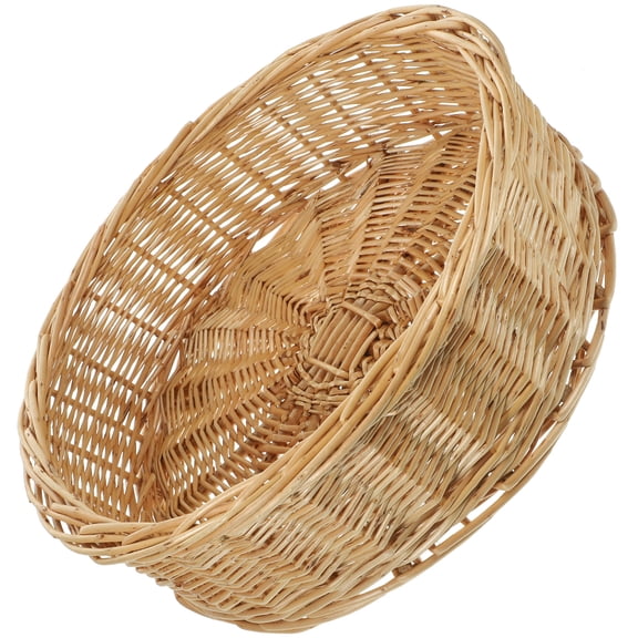 CRILSTYLEO Round Wicker Basket For Kitchen 1Set 10.6X3.1In