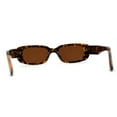 thumbnail image 4 of Womens Rhinestone Bejeweled Mod Rectangular Plastic Sunglasses Tortoise Brown, 4 of 4