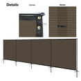 thumbnail image 6 of Outdoor Fence Fencing Kit 5'x12' with Poles and Rails Ground Spikes Privacy Fence for Dog Yard Pool Garden Safety Chicken Fence Temporary Painted Iron Pole Brown, INFEMF16E05, 6 of 8
