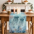 thumbnail image 2 of Table Runner - 90 Inch Long, Blue Coastal Nautical Kitchen Dining Table Runner Dresser Scarves, Summer Ocean Starfish Coral Jellyfish Farmhouse Decor for Coffee Tables Wedding Party Banquet, 2 of 8