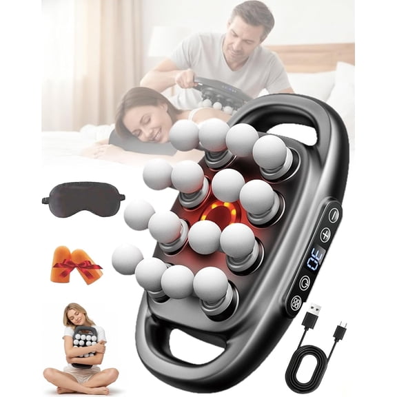 Veloreva Pro Massager, 16 Head Massage Gun Deep Tissue, Fast Relief Muscle Tension, Veloreva Massager, Quiet Portable Percussion Massagers with Long-Lasting Battery, For Neck, Shoulders, Buttocks