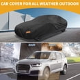 thumbnail image 2 of Unique Bargains 1 Pc Universal Car Cover Waterproof All Weather Automotive Outdoor Anti-UV Full Exterior Cover 210D-PU Black Fit for Sedan Length 177" to 185", 2 of 6