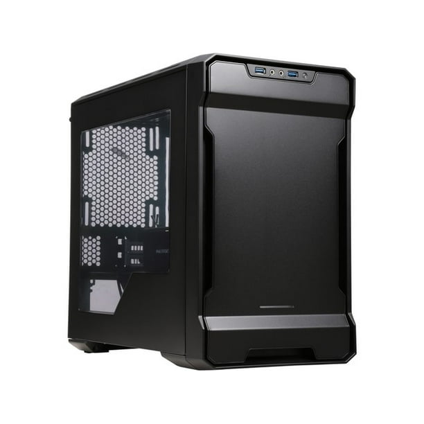 phanteks enthoo evolv itx black steel / plastic window miniitx tower computer case phes215p_bk