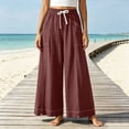 thumbnail image 4 of Edvintorg Yoga Pants with Pockets for Women Elastic Waisted Casual Loose Lightweight Wide Leg Athletic Trousers Women Clothing White M, 4 of 9