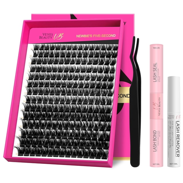 Kit de racimos de pestañas VEYESBEAUTY Fluffy 3D con volumen en capas