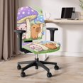 thumbnail image 6 of Chririnla Cute Capybara Mushroom Office Chair Slipcovers, Pack of 2 Stretchable Dustproof Covers for High Back Swivel Boss Chair, 6 of 8