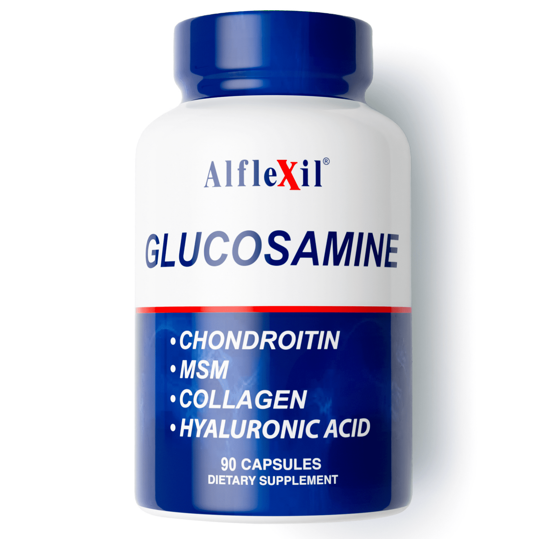 (12 pack) ALFLEXIL Glucosamine, Chondroitin, Collagen, Hyaluronic Acid - Capsules Supplement for Joint & Bone Health - 90 Capsules