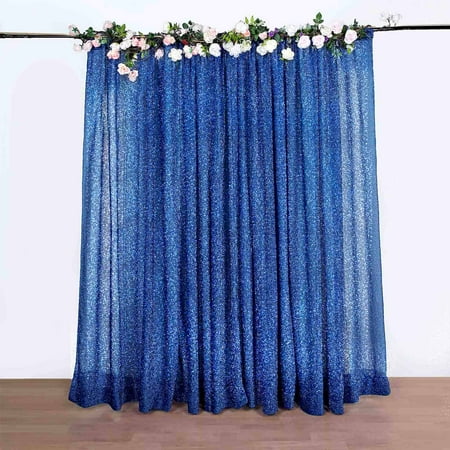 Efavormart 20FT x 10FT Royal Blue Metallic Shiny Spandex Glittering Backdrop Panel for Photo Booth Parties Sparkly Background Photography Decoration Glitter Curtains Drapes