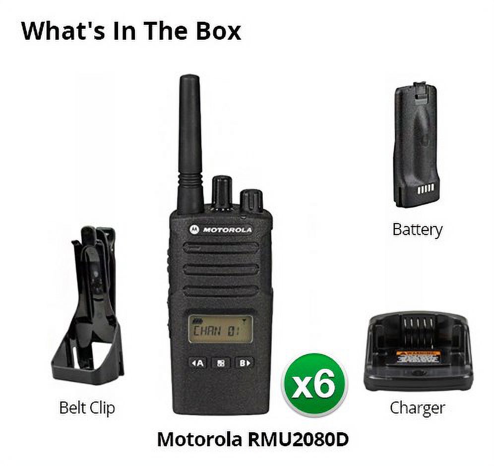 Motorola RMU2080D Two Way Radio with Channels  219 PL/DPL Codes (6-Pack) 