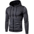 thumbnail image 1 of ORUYROP Sweat à Capuche Zippé pour Hommes, Mode Automne/hiver 2023, Veste Décontractée à Manches Longues, 1 of 3