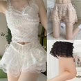 thumbnail image 3 of Women Sweet Bloomers Tiered Ruffle Lace Underpants Cute Bowknot Safety Shorts, 3 of 17