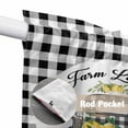 thumbnail image 4 of Summer Lemon Swag Curtains for Kitchen/Bedroom/Living Room, Watercolor Truck Black Plaid Checkered Scalloped Curtains 63 Inch Long, Window Swag Topper Curtains Valances 2 Panels Set 36"x63", 4 of 8