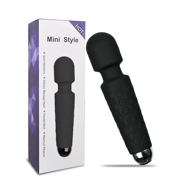 TLUDA Personal Wand Massager for Women, Rechargeable Handheld Massager for Neck Back Shoulder,L-Black