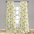thumbnail image 5 of Ambesonne Yellow White Curtains, Botanic Pattern, Pair of 28"x84", Multicolor, 5 of 5