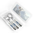 thumbnail image 4 of Kdxio Silver Dragon Mountain Peaks Toddler Utensils Set - Kids Silverware Set, Set Kids Utensils Set with Case for Preschooler Children, 4 of 8