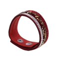 thumbnail image 3 of 10 Pcs Bracelet en Cuir Unisexe avec Strass et Deux Boutons Réglables, 3 of 4