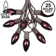 thumbnail image 2 of Novelty Lights 25 Foot C9 Twinkle Outdoor Patio Halloween String Light Set, Black Light Purple, Brown Wire, 25 Bulbs, 2 of 5
