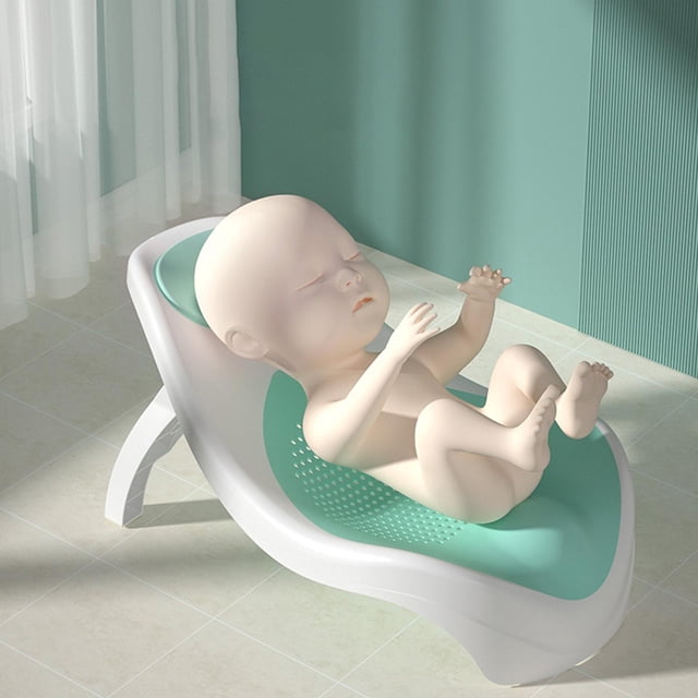 Soporte de baño para bebé, cuna de baño antideslizante, portátil, ergonómico, duradero, soporte reclinable para bañera, estante de baño para bebé Verde perfke Soporte de baño