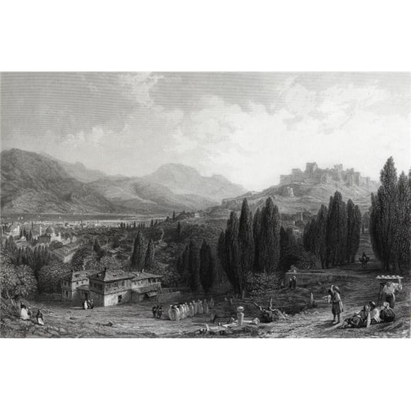 Posterazzi DPI1859885 Izmir Anciennement Smyrna Dinde Dessinée par Thomas Allom, Gravée par J.B.Allen, de la Collection de G. Vertu Esq. C.1863 Affiche Imprimée, 19 x 12
