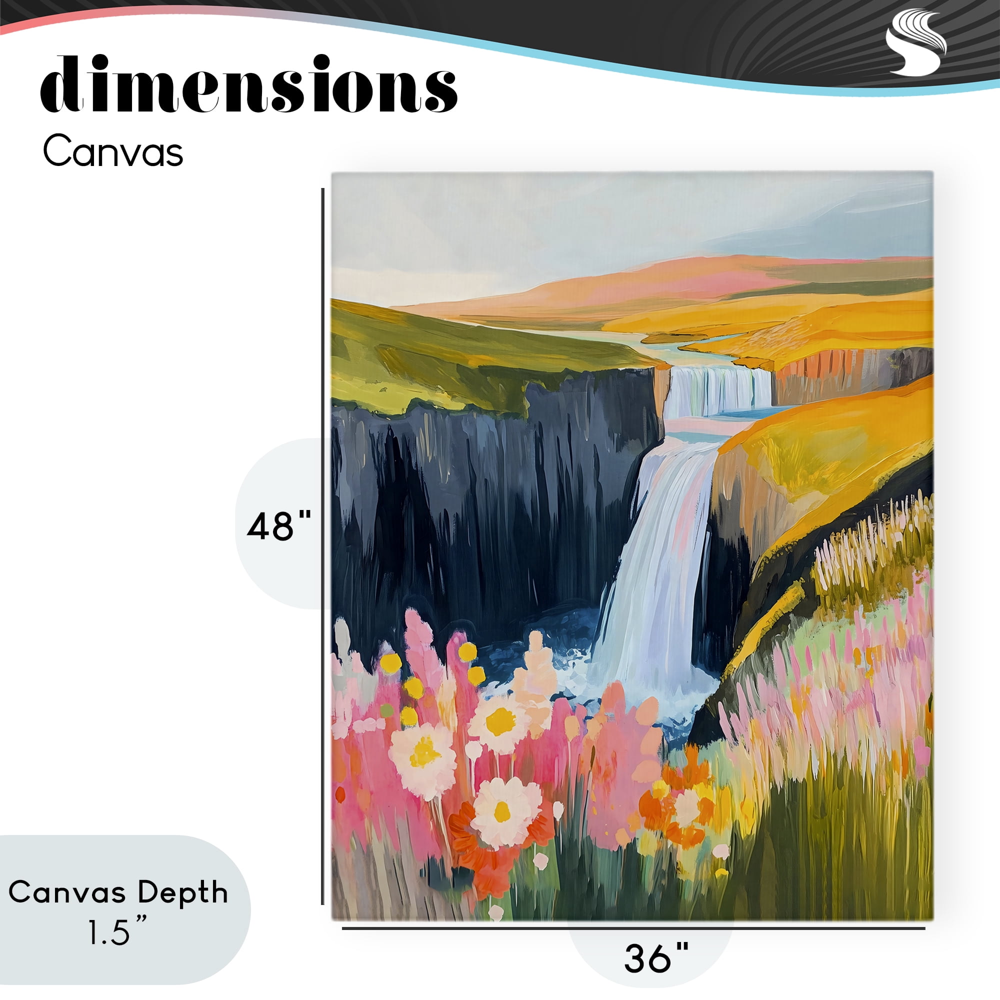 Stupell Industries Colorful Waterfall in Valley Canvas Wall Art, design by The Prints Vibe