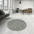 thumbnail image 3 of Ahgly Company Indoor Square Contemporary Dark Gray Abstract Area Rugs, 7' Square, 3 of 6