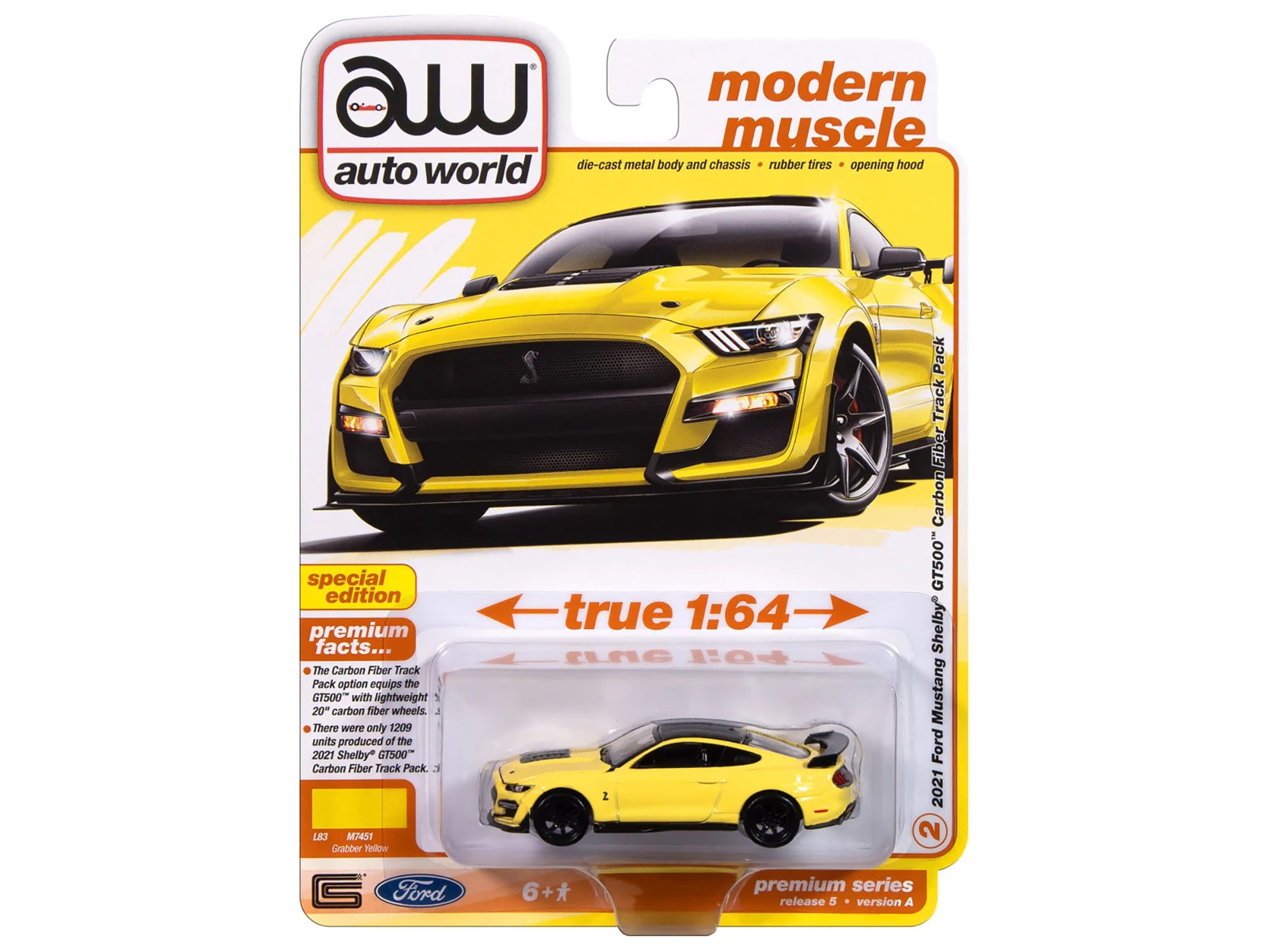 Auto World 1:64 Die Cast 2021 Ford Mustang Shelby GT500 Carbon