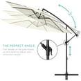 thumbnail image 5 of Best Choice Products 10ft Solar LED Offset Hanging Outdoor Market Patio Umbrella w/ Adjustable Tilt - Ivory, 5 of 8