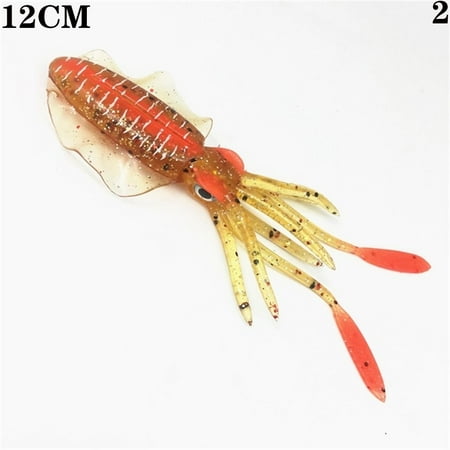 1Pcs Luminous Fishing Tackle Silicone 10/12/15cm Soft Bait Fishing Lure Squid Baits Artificial Lures 12CM 2