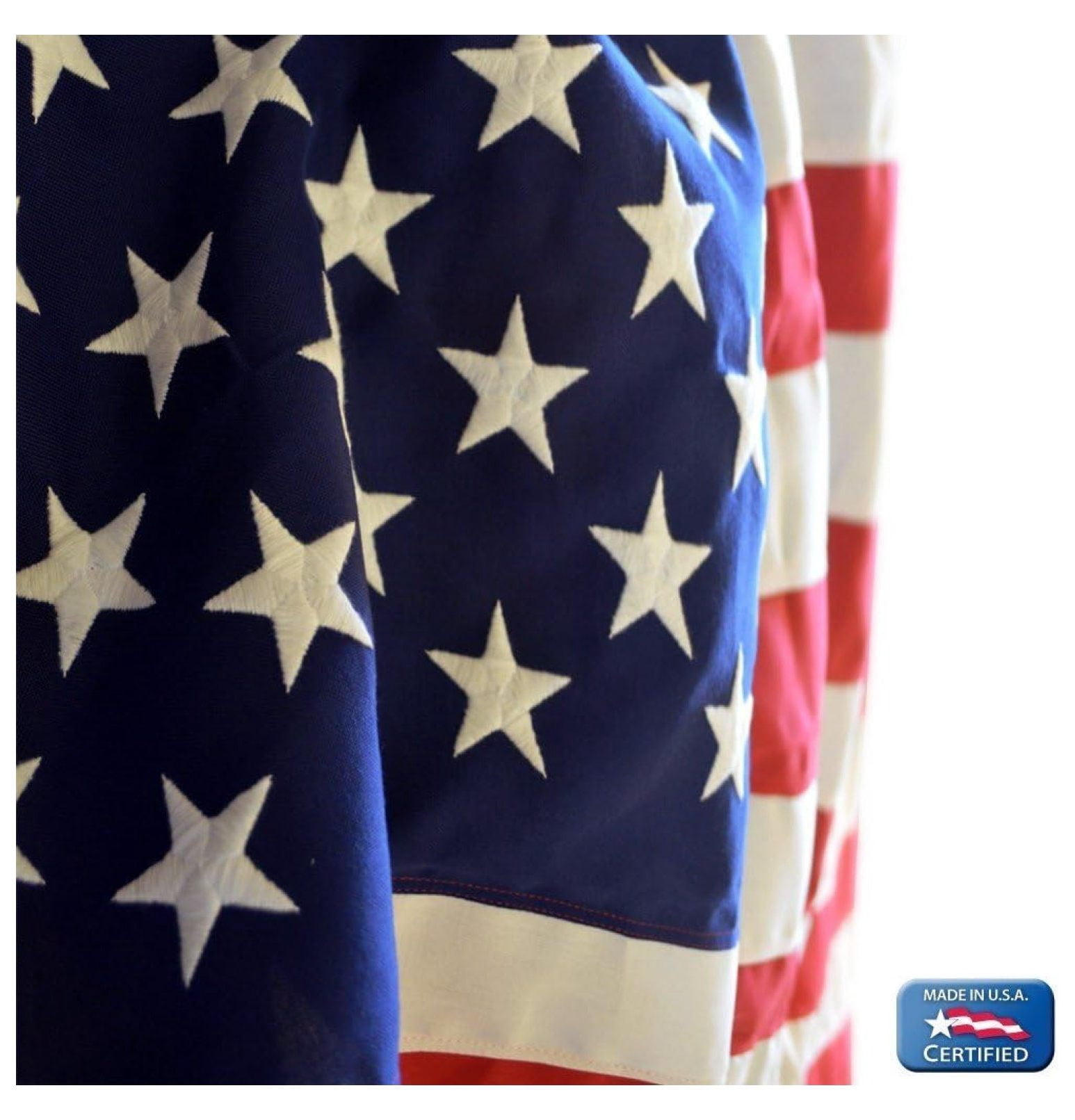 US American Flag 2.5x4 FT - Presidential SolarMax Nylon Flag, Embroidered Stars & Sewn Stripes - Made in USA, Reinforced Fly, with Grommets