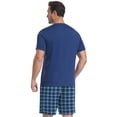 thumbnail image 6 of Iceglad Mens Pajamas Set Lightweight Summer PJs for Men, Soft Breathable Short Sleeve Sleepwear with Plaid Shorts, Quick Dry Moisture Wicking Lounge Set with Pockets, 6 of 7
