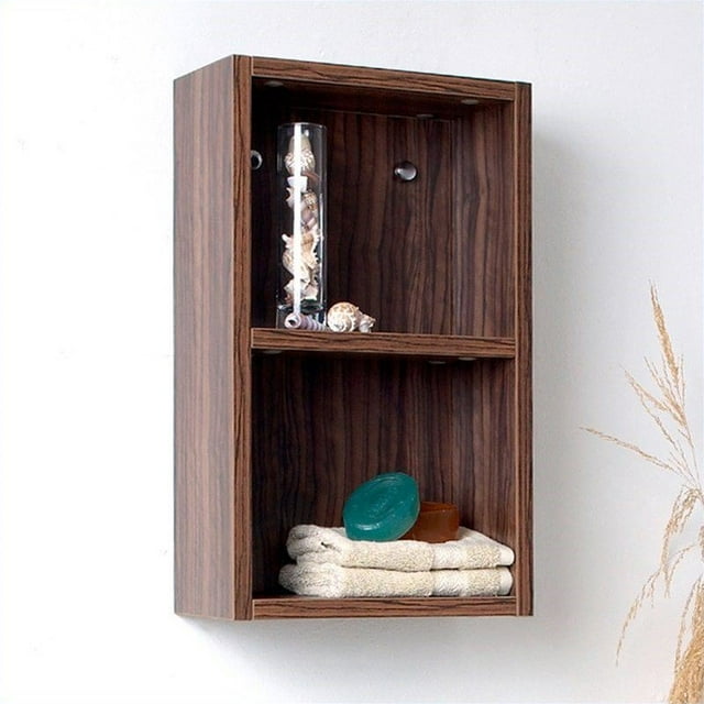 Fresca Armoire Latérale en Noyer avec 2 Espaces de Rangement Ouverts