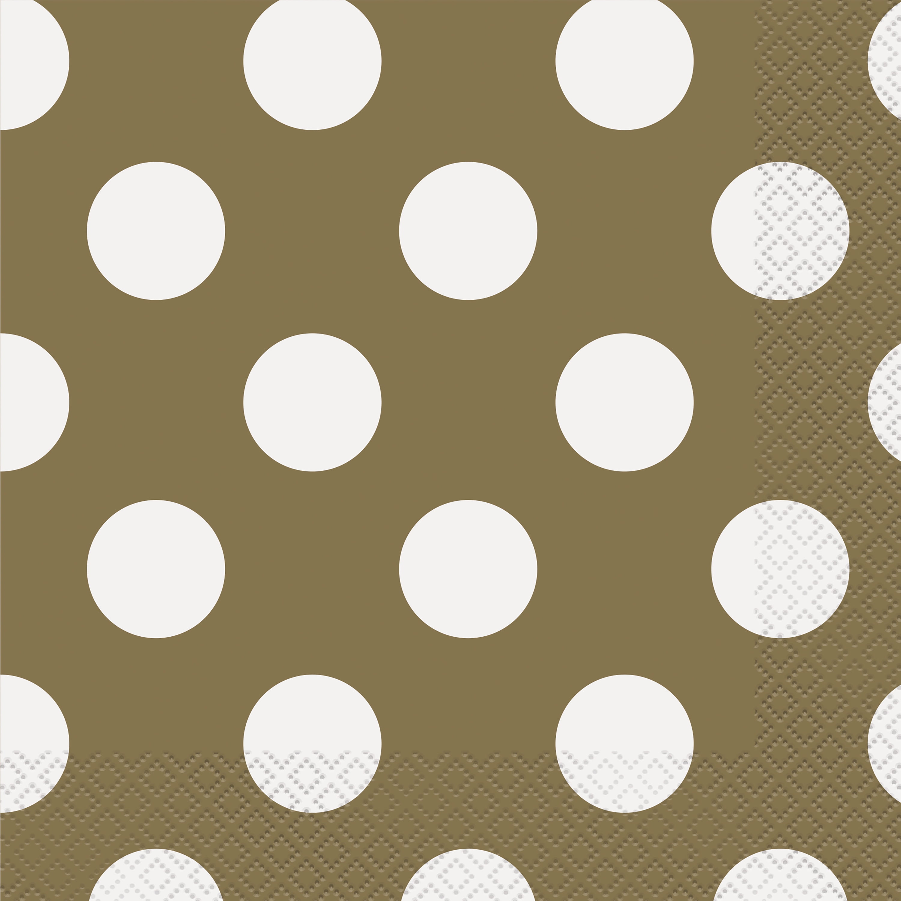 Way to Celebrate! Polka Dot Paper Luncheon Napkins, 6.5 in, Gold, 45ct
