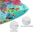 thumbnail image 5 of Kll Cartoon Map Of Europe Pillow Covers Envelope Closure,Super Soft And Cozy Fuzzy Fleece Pillow Case Cover 14"X20", 5 of 9