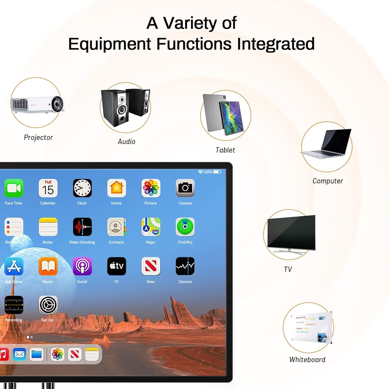 JYXOIHUB 49 Inch Android Smart TV, 1080P Touchscreen, Eshare Mirroring, School Classroom Equipment