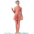 thumbnail image 6 of IDOPIP Modest Swimsuits for Girls Kids Muslim Swimsuits Islamic Full Cover Long Sleeve Top Pants Swim Hijab Cap, 6 of 7