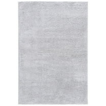 SAFAVIEH August Lennox Solid Plush Shag Area Rug, Light Grey, 5'3" x 7'7"