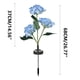 thumbnail image 3 of pstuiky Lámpara de pie con forma de flor artificial bordada de tres cabezas con energía solar para decoración de patios y jardines., 3 of 5