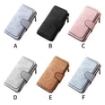 thumbnail image 4 of Monedero para mujer, cartera larga con 3 pliegues, tarjetero con cremallera, monedero de piel sintética, bolso de mano, rosa seitruly AP000899-03, 4 of 7