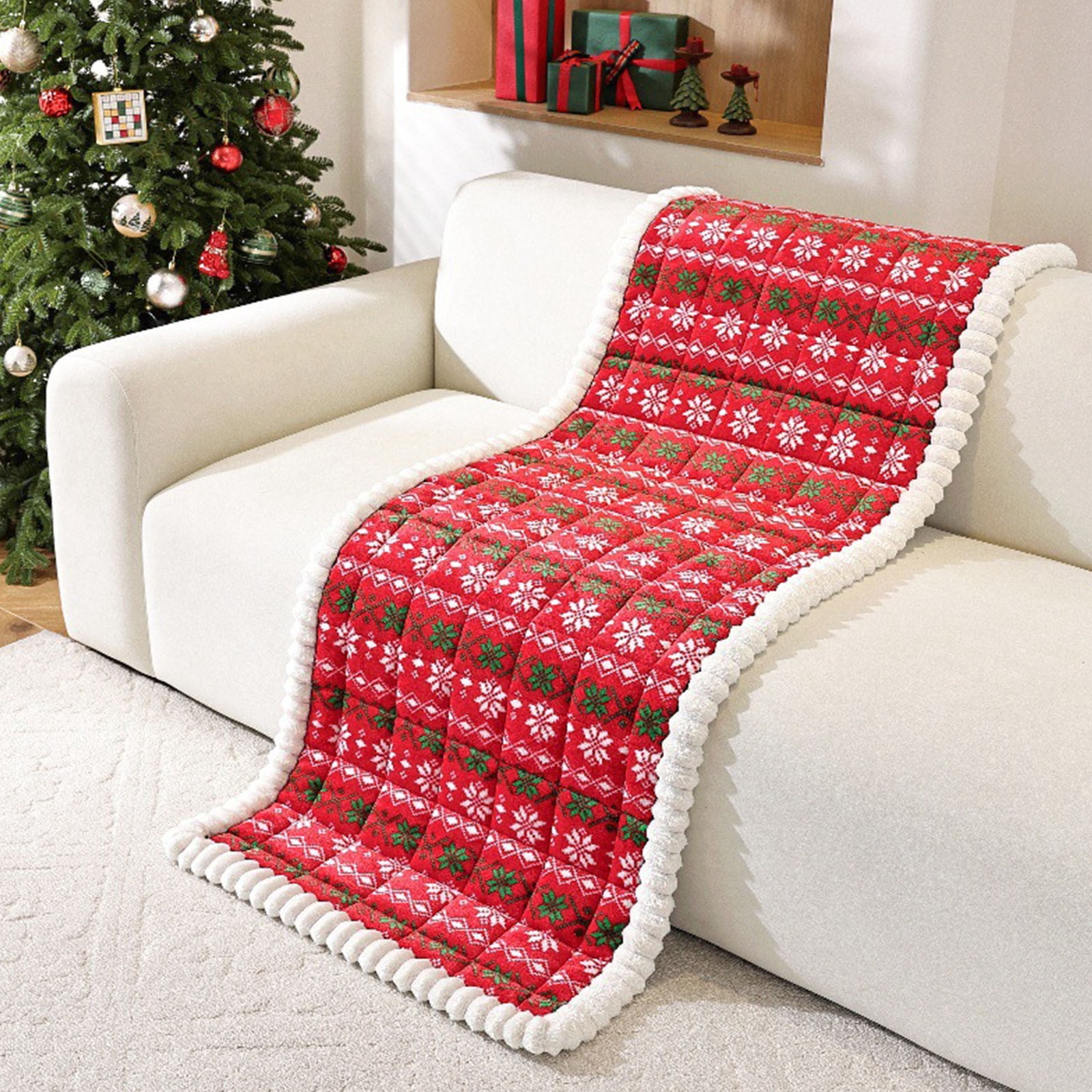 NWOKYZGH 1Pc Christmas Non Slip Fuzzy Pet Couch Covers for Sofa, Washable Couch Cushion Covers for Large s