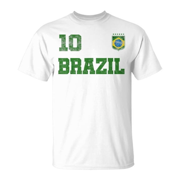 Brazil Jersey Number Ten Brazilian Futebol Soccer Tshirt