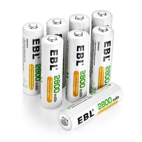 EBL AA Rechargeable Batteries, 2800mAh Ni-MH Double a Batteries, 8 Count