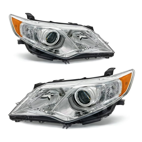 ADCARLIGHTS for 2012 2013 2014 Camry Headlight Assembly Compatible 2012-2014 Toyota Camry L/Se/Le/Xle/Hybrid Headlamp Replacement with Chrome Housing Left and Right